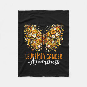 Cobertor De Velo Guerreiras do câncer leucemia borboletas flores mu