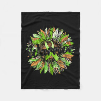 Cobertor De Velo Guerreiro da Saúde Leopard Sunflower Green Ribbon 