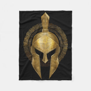 Cobertor De Velo Guerreiro Dourado do Helmet Spartan Esparta Grego