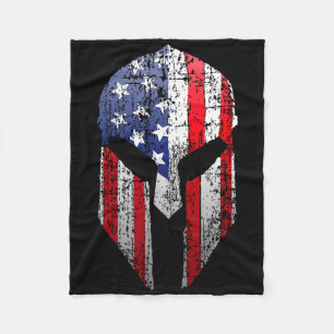 Cobertor De Velo Guerreiro Espartano Patriota Americano Capacete Ba