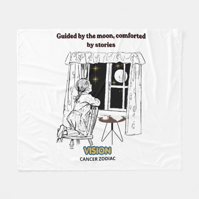 Cobertor De Velo Guiado pelo Poster do Zodíaco de Câncer da Lua (Frente (Horizontal))