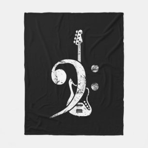Cobertor De Velo Guitar Lover Bass Clef Bass Guitar
