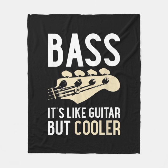 Cobertor De Velo Guitar Lover | Bass It's Like Guitar But Cooler (Frente)