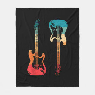 Cobertor De Velo Guitarra Retro Guitarrista Baixo Guitarra Elétrica