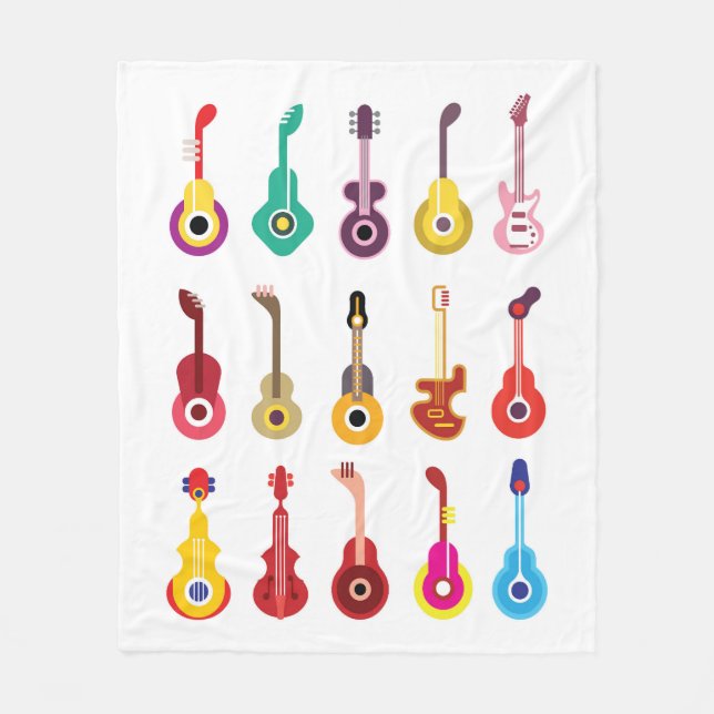 Cobertor De Velo Guitarras coloridas (Frente)