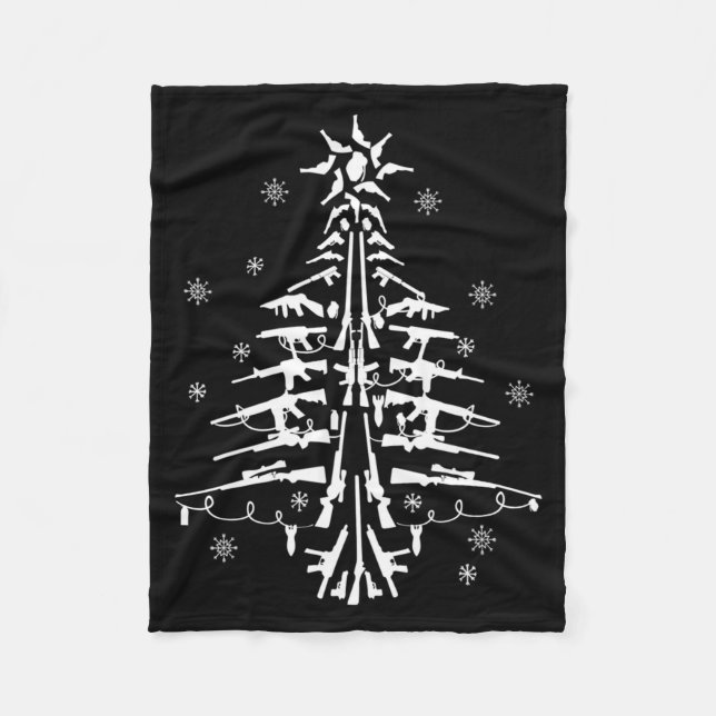 Cobertor De Velo Guns Christmas Tree Xmas For Men Military  (Frente)
