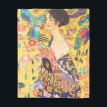 Cobertor De Velo Gustav Klimt Lady with Fan vintage art nouveau<br><div class="desc">Gustav Klimt Lady with Fan vintage art nouveau</div>