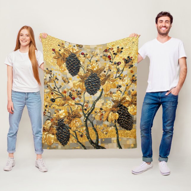 Cobertor De Velo gustav klimt Rustic Pinecone Holiday Winter Bathro (In Situ)