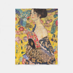Cobertor De Velo Gustav Klimt - Senhora com Leque