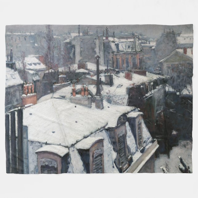 Cobertor De Velo Gustave Caillebotte - Telhados na neve (Frente (Horizontal))