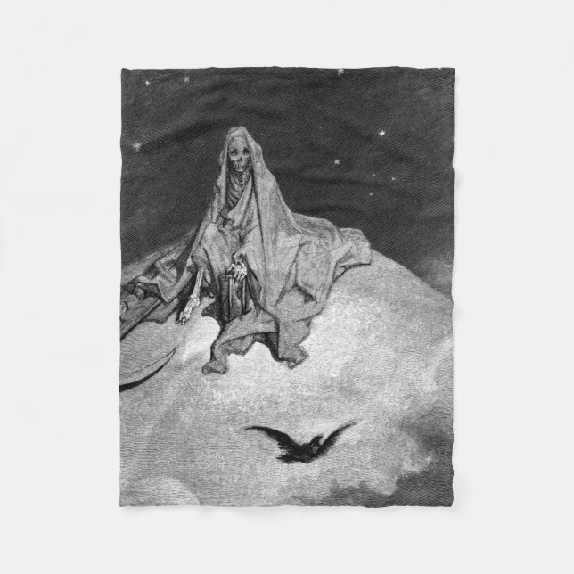 Cobertor De Velo Gustave Dore - O Raven (Frente)
