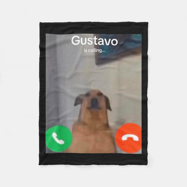 Cobertor De Velo Gustavo The Dog Is Calling Funny Meme Gen Z Alpha  (Frente)