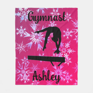 Cobertor De Velo Gymnastics Beam Fuchsia Snowflake
