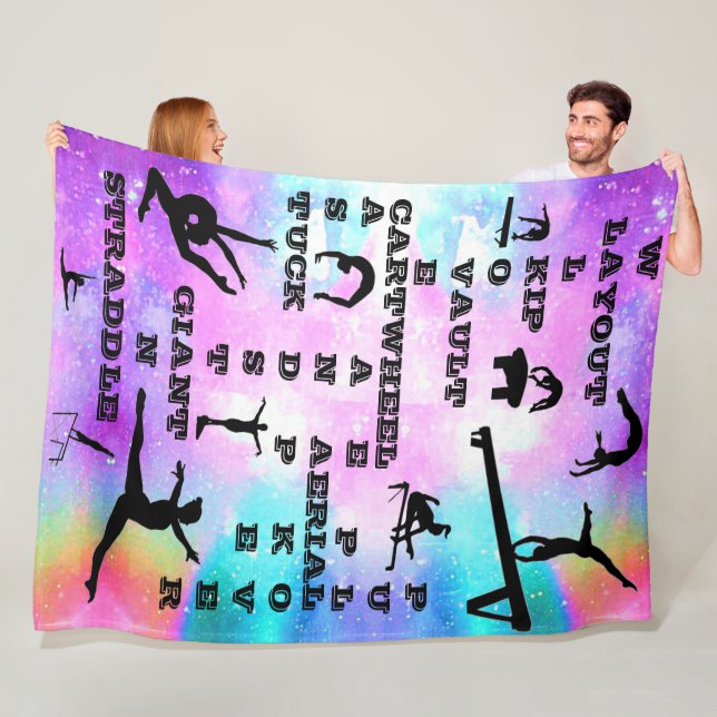 Cobertor De Velo Gymnastics Crossword Skiles Fleece Blanket (In Situ)
