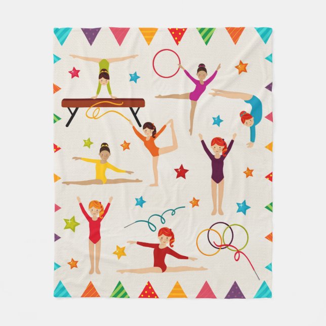 Cobertor De Velo GYMNASTICS GIRL CLIpart QUILT (Frente)