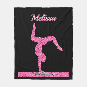 Cobertor De Velo Gymnastics Girl Sparkle Beam Rosa