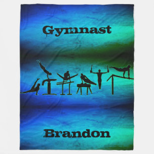 Cobertor De Velo Gymnastics Gymnast Blanket com Nome