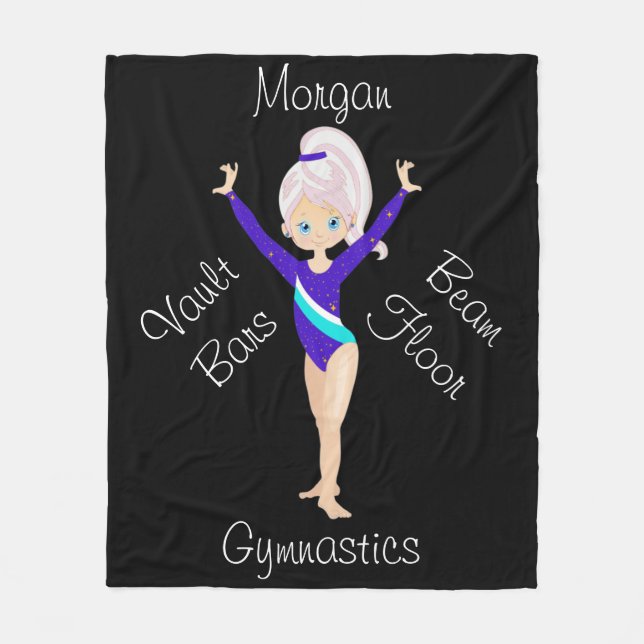 Cobertor De Velo Gymnastics Pink Strike, Blue Eyes, Blue Leotard (Frente)
