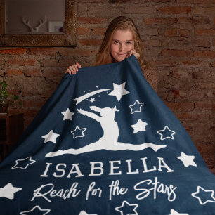 Cobertor De Velo Gymnastics Reach for the Stars Monographic Name (G