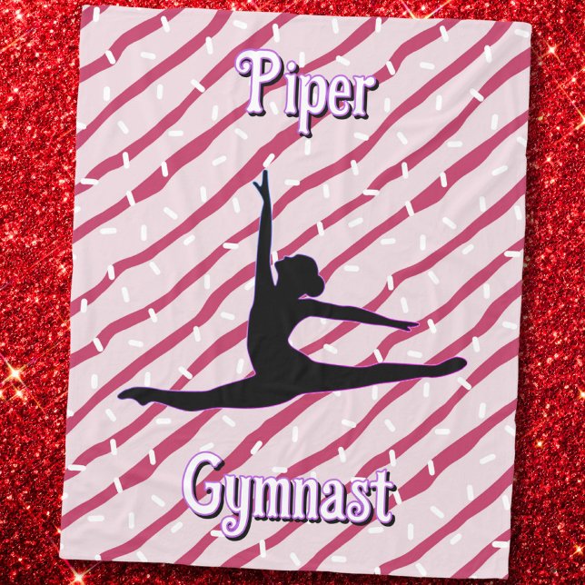 Cobertor De Velo Gymnastics White Peppermint Candy Sprinkle Rosa (Reach for the stars this holiday season! ✨🌟 You are a gymnast with limitless potential. 🤸‍♀️)