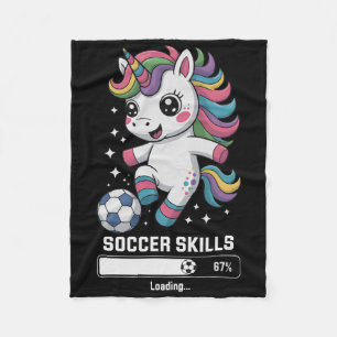 Cobertor De Velo Habilidades de Futebol de Unicórnio Fofo Carregand
