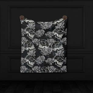 Cobertor De Velo Habilidades e Rosas de giz   Gótica Glam Funky Gru