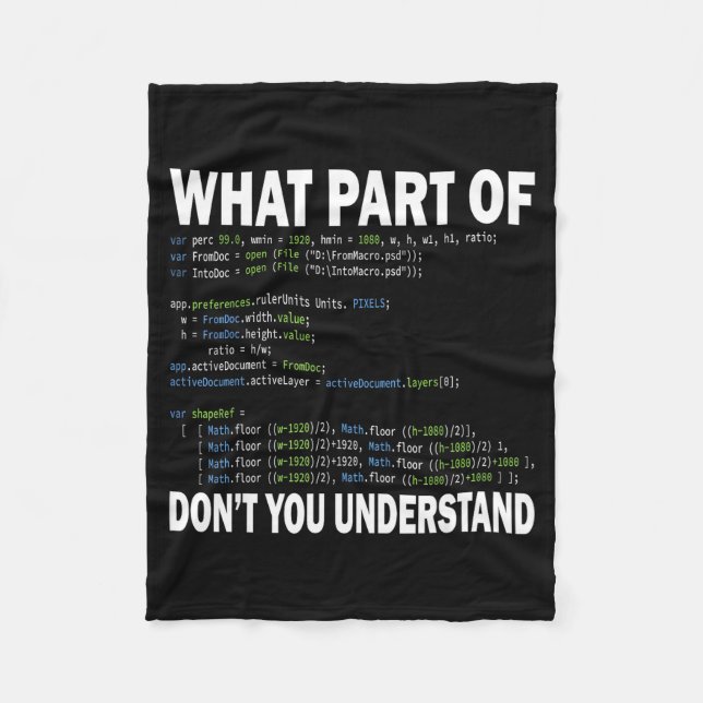 Cobertor De Velo Hacker Computer Programmer Apparel Coding What Par (Frente)