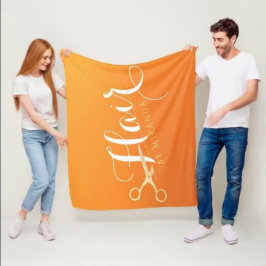 Cobertor De Velo Hairstylist Makeup Salon Chic Orange Tesoura Doura