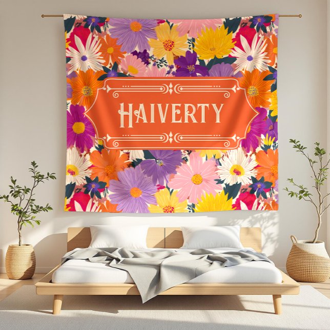 Cobertor De Velo Haiverty Crowded Blooms Modern Floral (detail)