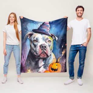 Cobertor De Velo Halloween American Staffordshire Com Abóboras