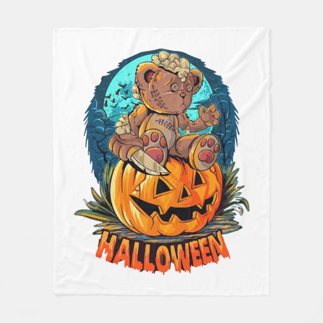 Cobertor De Velo Halloween Bear Killer (Frente)