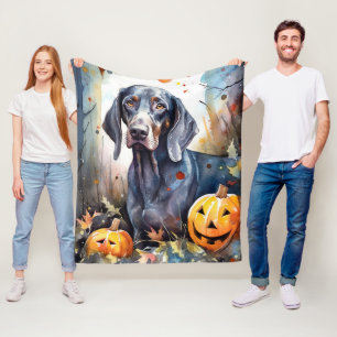 Cobertor De Velo Halloween Bluetick Coonhound Com Pumpkins Assustad
