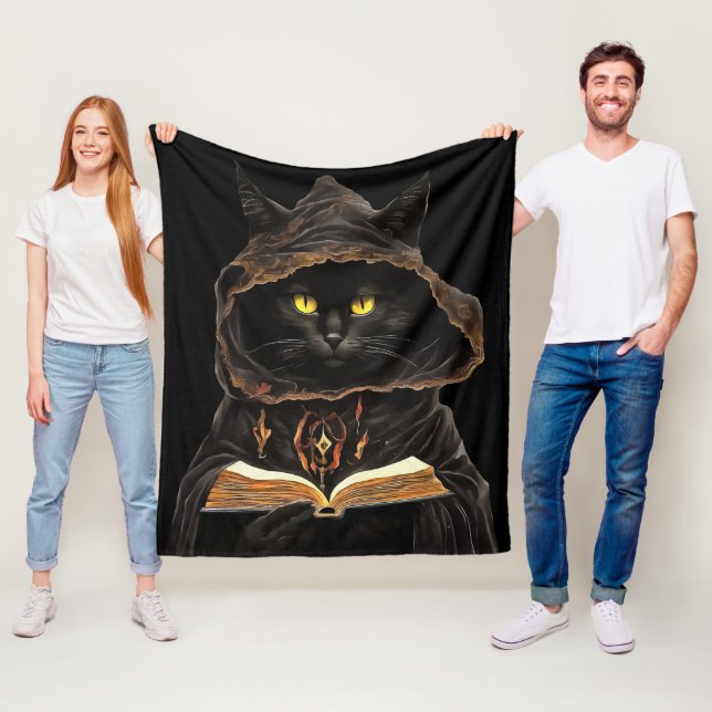 Cobertor De Velo Halloween Cat Reading Preys Anatomy Spell List (In Situ)