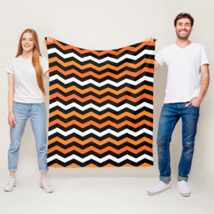 Cobertor De Velo Halloween Chevron Stripe Fleece Blanket