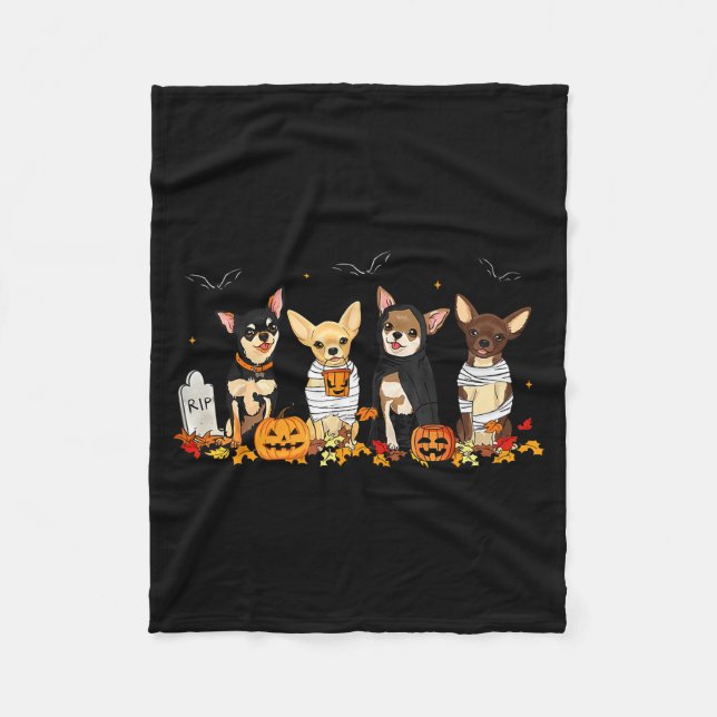 Cobertor De Velo Halloween Chihuahua Ghost Soky Chihuahua Lovers Do (Frente)
