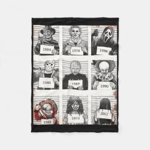 Cobertor De Velo Halloween Creepy Legends Killer Mugshots Horror Fa