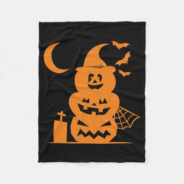 Cobertor De Velo Halloween de Pumpkins Empilhado (Frente)