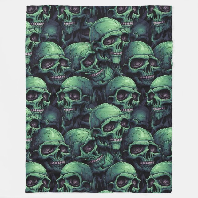 Cobertor De Velo Halloween de Skulls assustador (Frente)