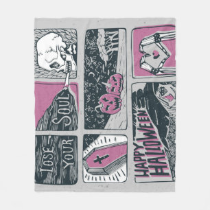 Cobertor De Velo Halloween dos quadrinhos: Ilustração divertida