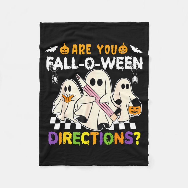Cobertor De Velo Halloween engraçado são direções de outono o ween  (Frente)