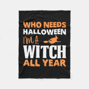 Cobertor De Velo Halloween Eu Sou Bruxa O Ano Todo Aniversário