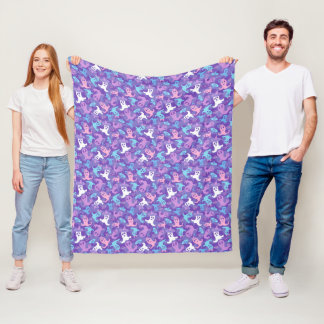Cobertor De Velo Halloween Fantasma Purple Fleece Blanket