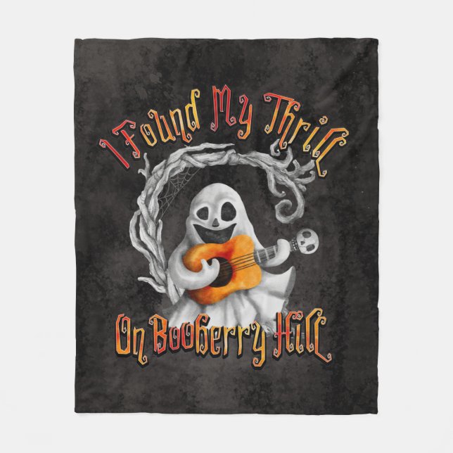 Cobertor De Velo Halloween Ghost Guitar Booberry Hill (Frente)