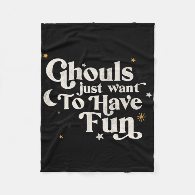 Cobertor De Velo Halloween Ghouls Só Quer Se Divertir (Frente)
