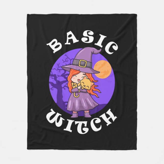 Cobertor De Velo Halloween Gift | Bruxa Básica (Frente)
