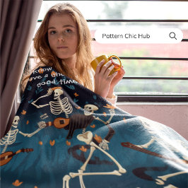 Cobertor De Velo Halloween Gothic Vintage Modern Skeleton Dance