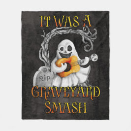 Cobertor De Velo Halloween Monster Mash Ghost Graveyard Smash