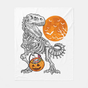 Cobertor De Velo Halloween para Meninos Dinossauro Esqueleto T rex