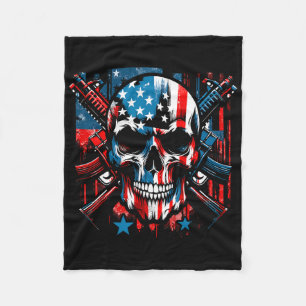 Cobertor De Velo Halloween Patriotic Skeleton American Flag 4º