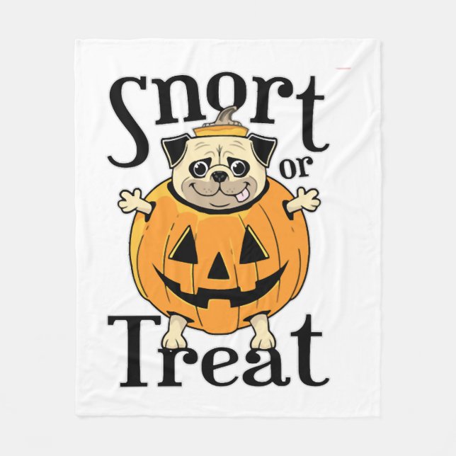 Cobertor De Velo Halloween Pug (Frente)
